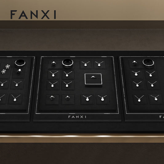 OIRLV Factory Black Microfiber Jewelry display set : TT537