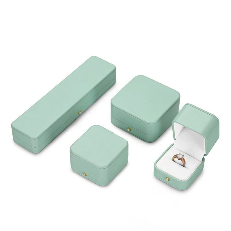 OIRLV Mint Green PU Leather Jewelry Gift Packaging Box H147