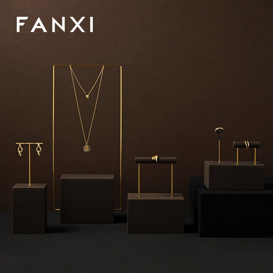 OIRLV Luxury Brown metal Jewelry display set : TT474