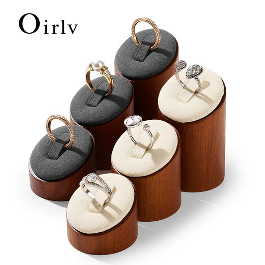 Oirlv 3-Piece Set Wooden Jewelry Organizer Rack Ring Storage Stand Display Holder:SM094