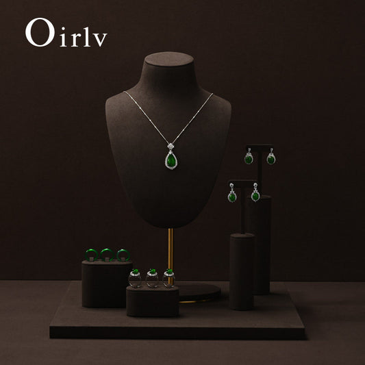 OIRLV Factory brown Microfiber fashion jewelry set :TT482