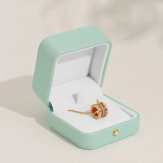 OIRLV Mint Green PU Leather Jewelry Gift Packaging Box H147