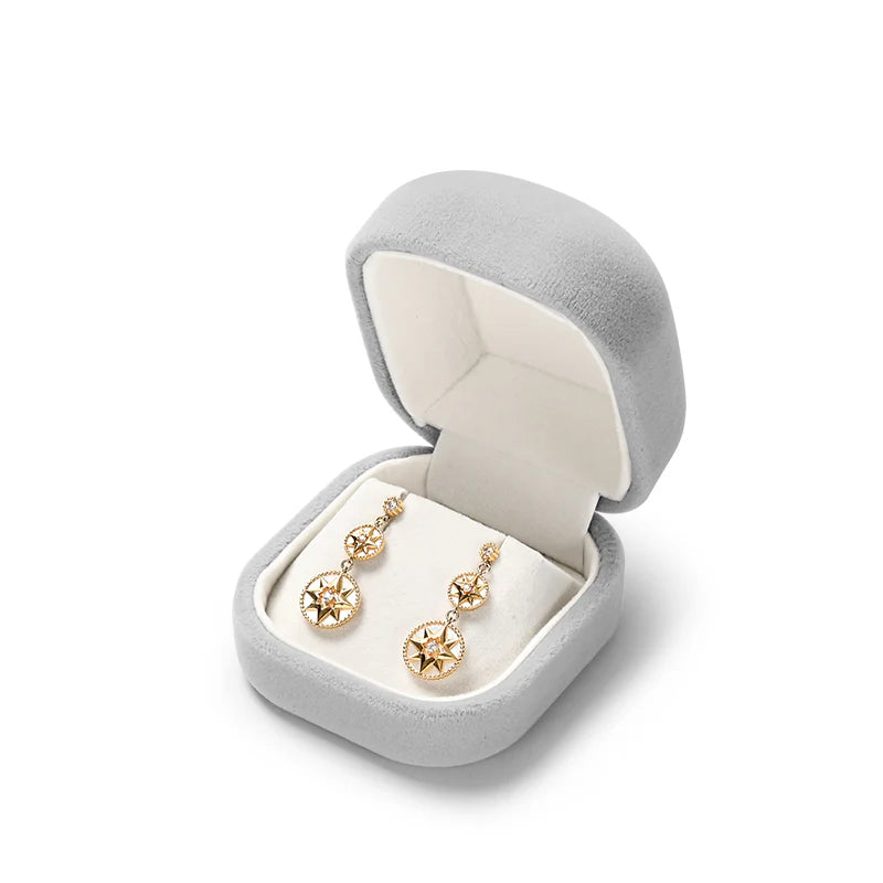 OIRLV Round Light Gray Color Jewelry Packaging Box H165