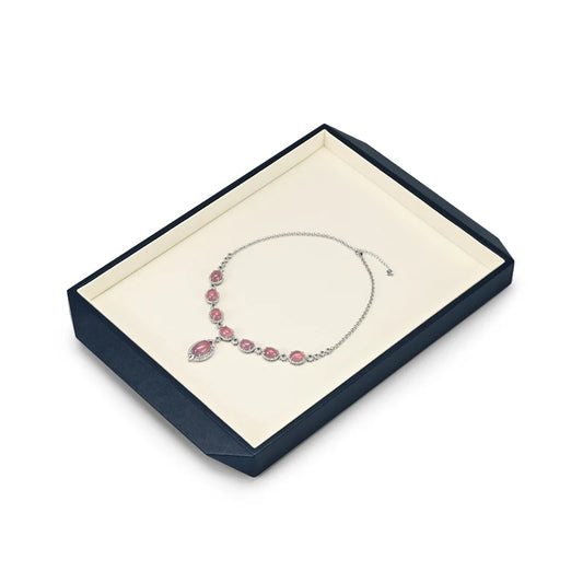 OIRLV Black/Beige Microfiber Ring Necklace Pendant Earring Display Tray P172