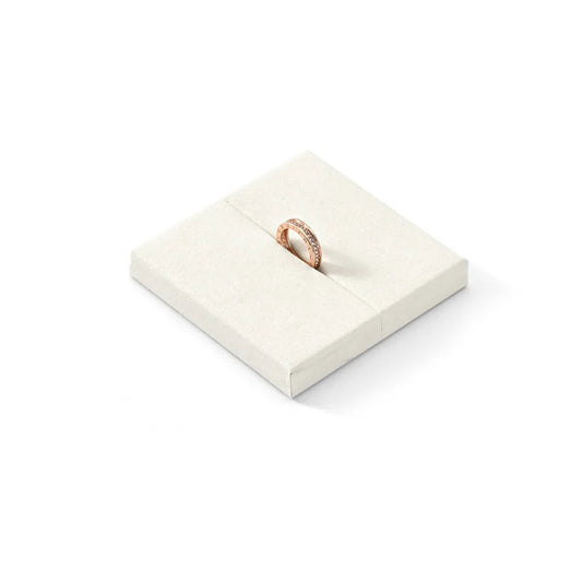 Beige Microfiber Earrings Ring Necklace Jewelry Display Set TT300