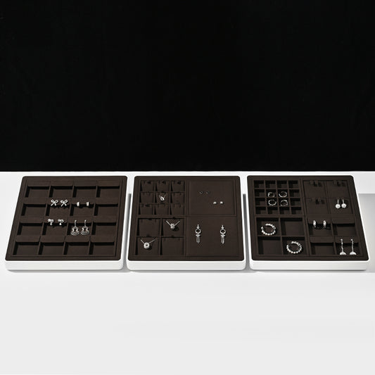 New Brown Microfiber Multiple Combination Jewelry Tray P160