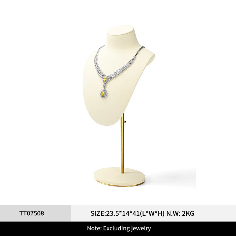 Beige Ring Necklace Set Turn Display Stand TT075