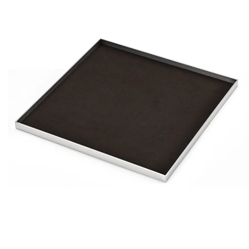 Oirlv Brown Microfiber Earrings Ring Necklace Jewelry Display Set TT298