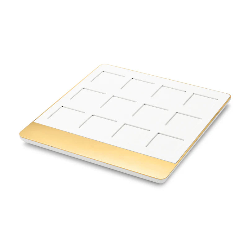 White PU leather Earrings Ring Necklace Watch Jewelry Display Set TT259