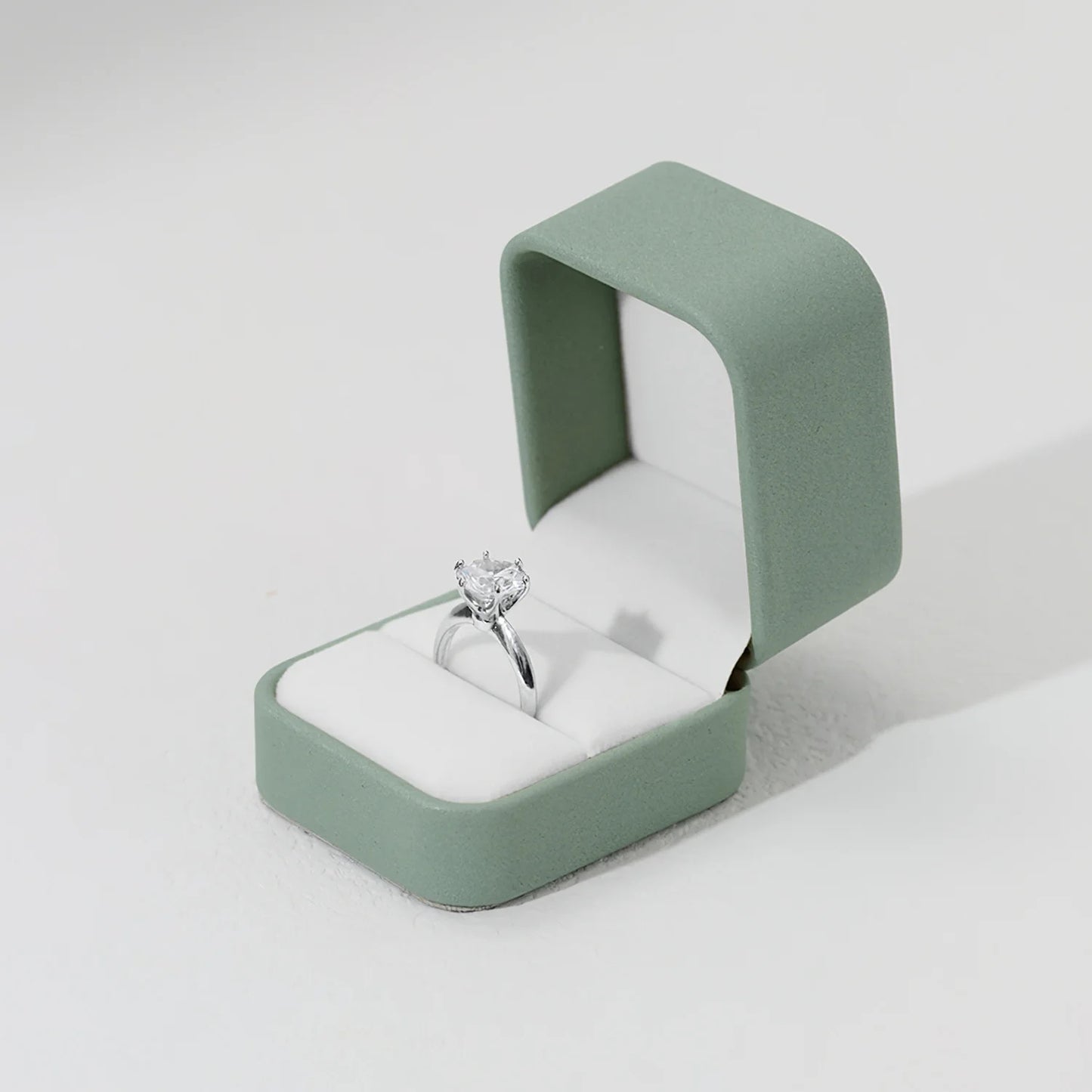 Green PU Leather Velvet Jewelry Packaging Box H143