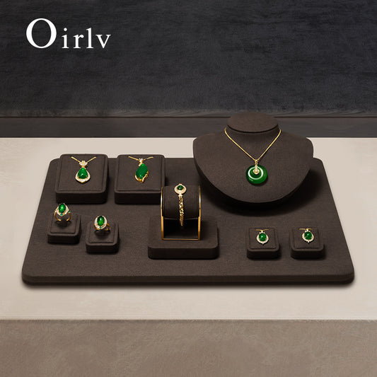 Fashion Brown Microfiber Jewelry display set series:TT309