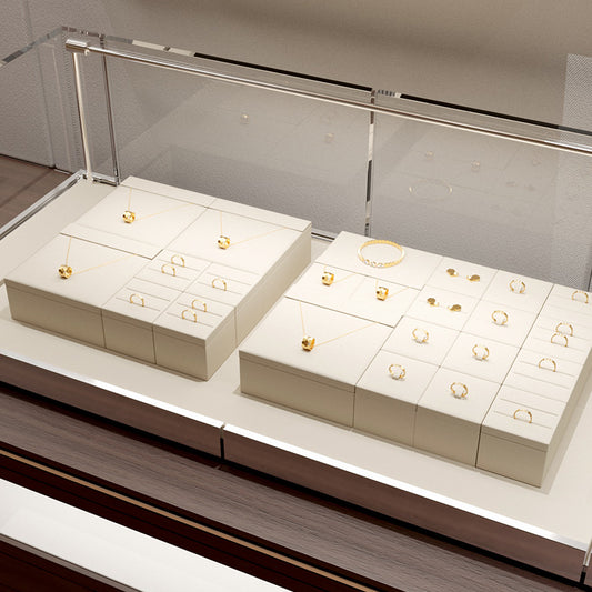 Beige Rings Necklace Earrings Jewelry Display Set TT232