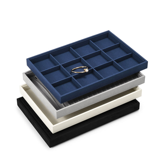 New Combination Beige Microfiber Jewelry Display Tray P168