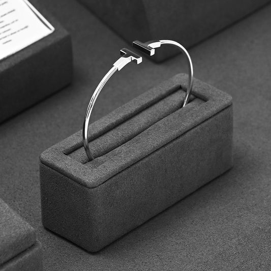 Grey Microfiber Ring Earring Necklace Watch Jewelry Display Set TT197