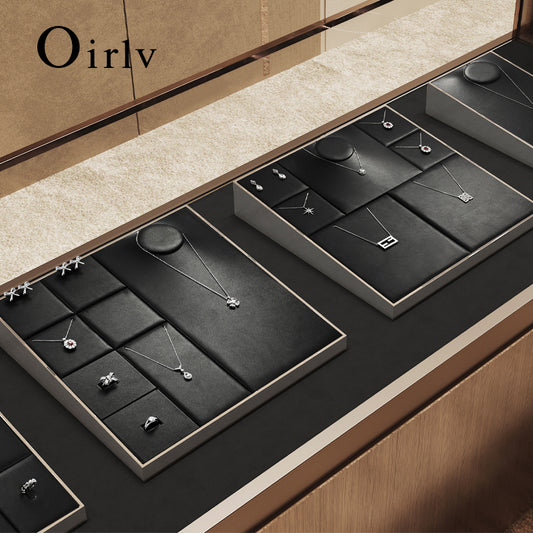 New Black PU Leather Multifunction Jewelry Tray P143