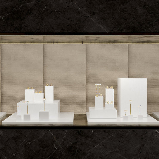 White Ring Cube Jewelry Display Set TT252