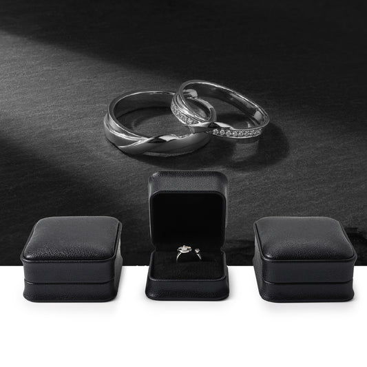 Navy Blue PU Leather Microfiber Jewelry Box H158