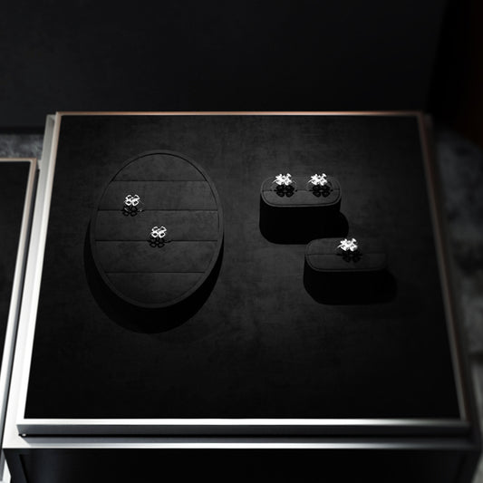 Black Rings Necklace Jewelry Display Set TT242