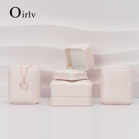 Pink PU Leather Plush Jewelry Box H146