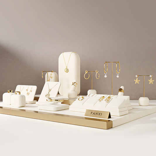 Beige Pendant Earrings Jewelry Display Set TT226