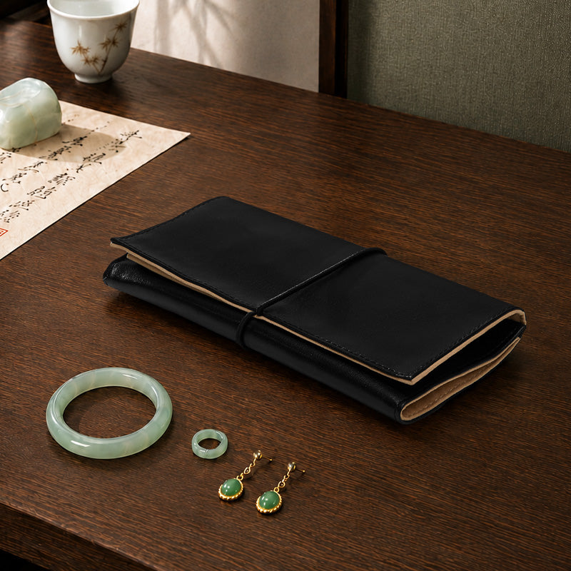 OIRLV Fashion PU Leather Velvet Jewelry Storage Bag: D078