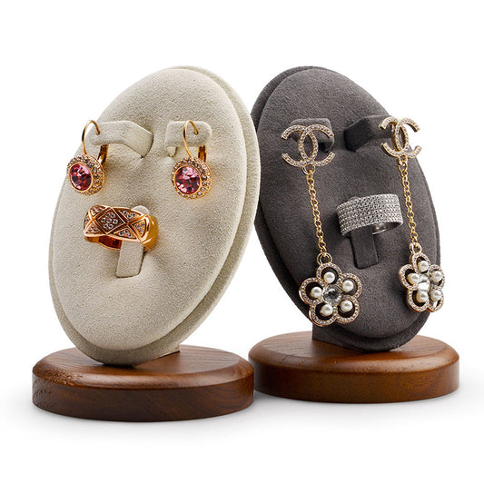 New Oval Ash Microfiber Jewelry Rack SM101