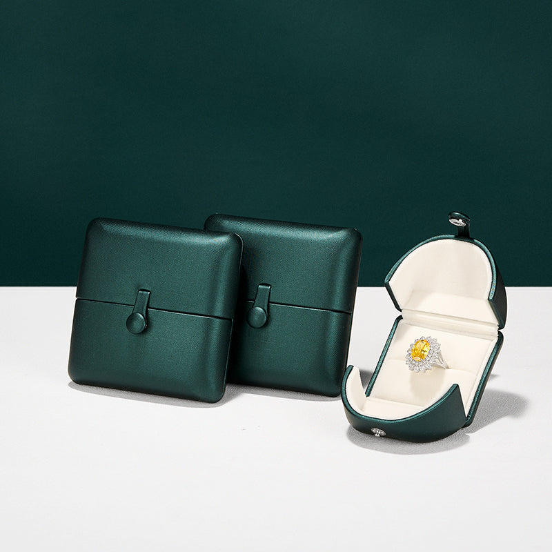 Wholesale green leather jewelry packaging gift boxes:H109