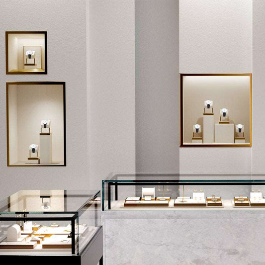 Beige Microfiber Watch Stand Display Set TT201