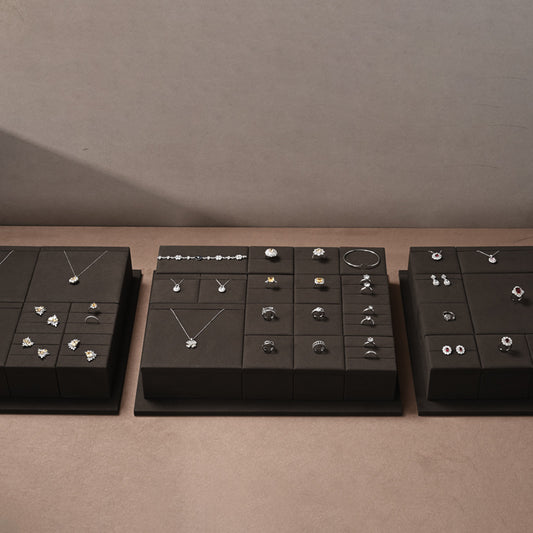 Coffee Rings Necklace Earrings Jewelry Display Set TT234