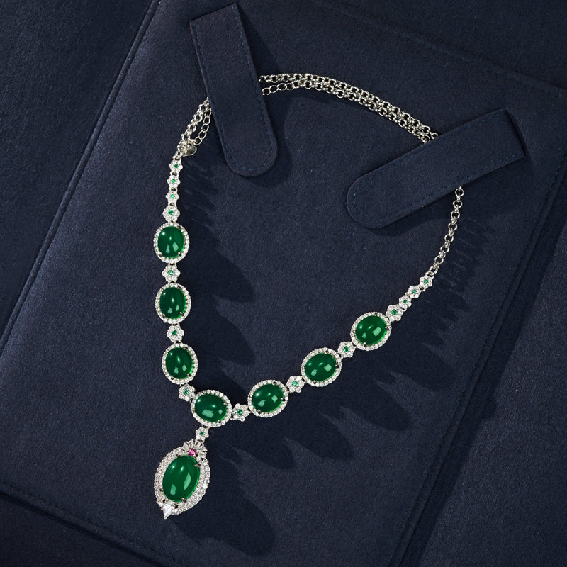 Blue Portable Necklace Jewelry Gift Bag D029