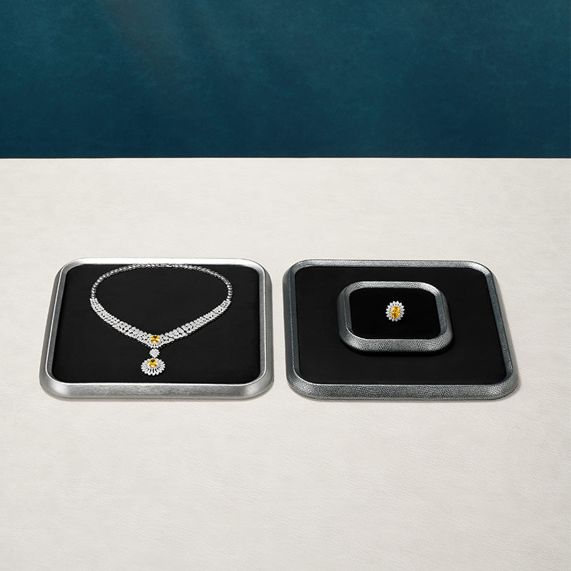 OIRLV Fashion PU Leather Velvet Jewelry Display Plate : P241