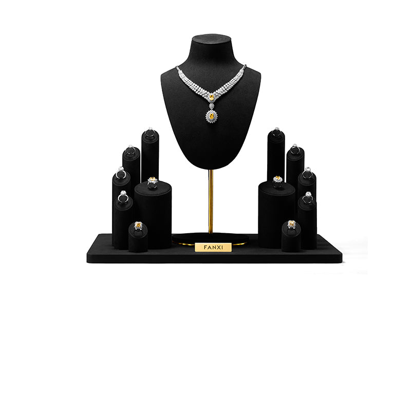 Black Ring Necklace Set Turn Display Stand TT076