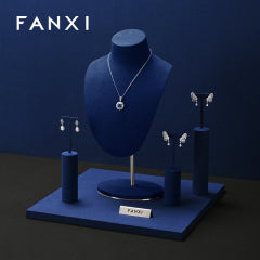 OIRLV High end Blue microfiber Jewelry Display :TT483