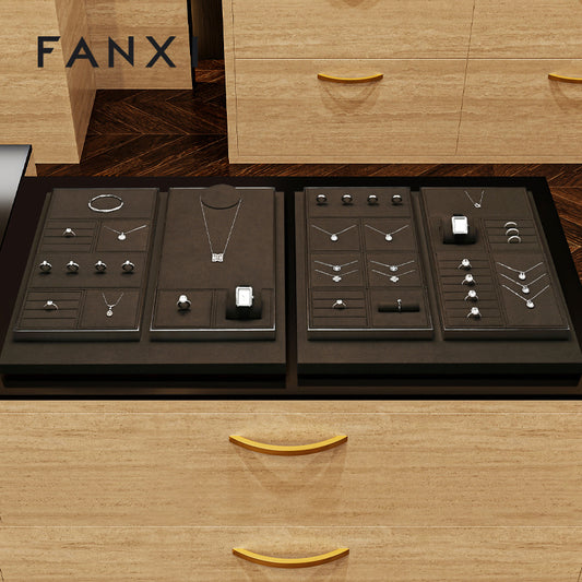OIRLV New arrival Brown Leather Jewelry display TT528