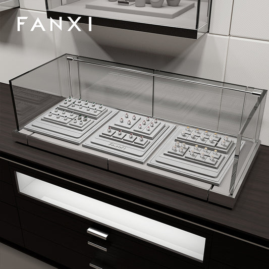 OIRLV fashion grey Microfiber custom jewelry display:TT419