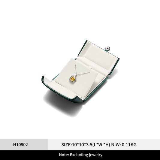 Wholesale green leather jewelry packaging gift boxes:H109