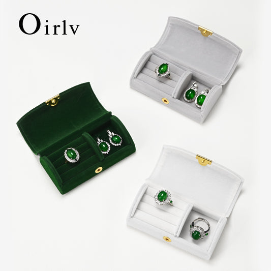 Oirlv Portable Jewelry Organizer Velvet Ring Box : H181