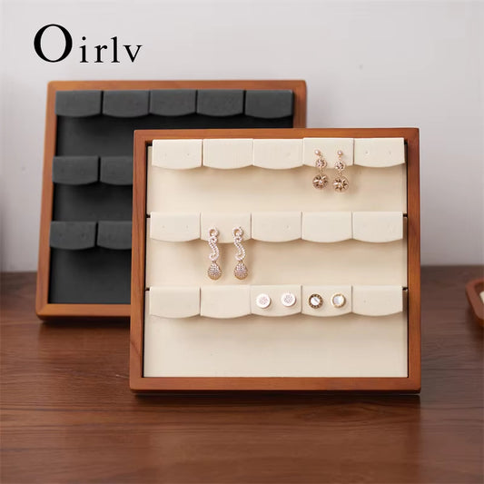 15-Slot Wooden Earring Jewelry Display Stand SM033