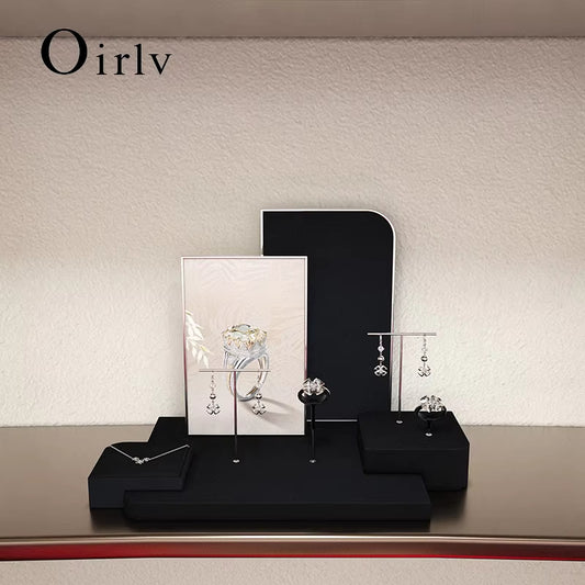 Oirlv Black Jewelry Display Prop Ring Earring Stand :TT442