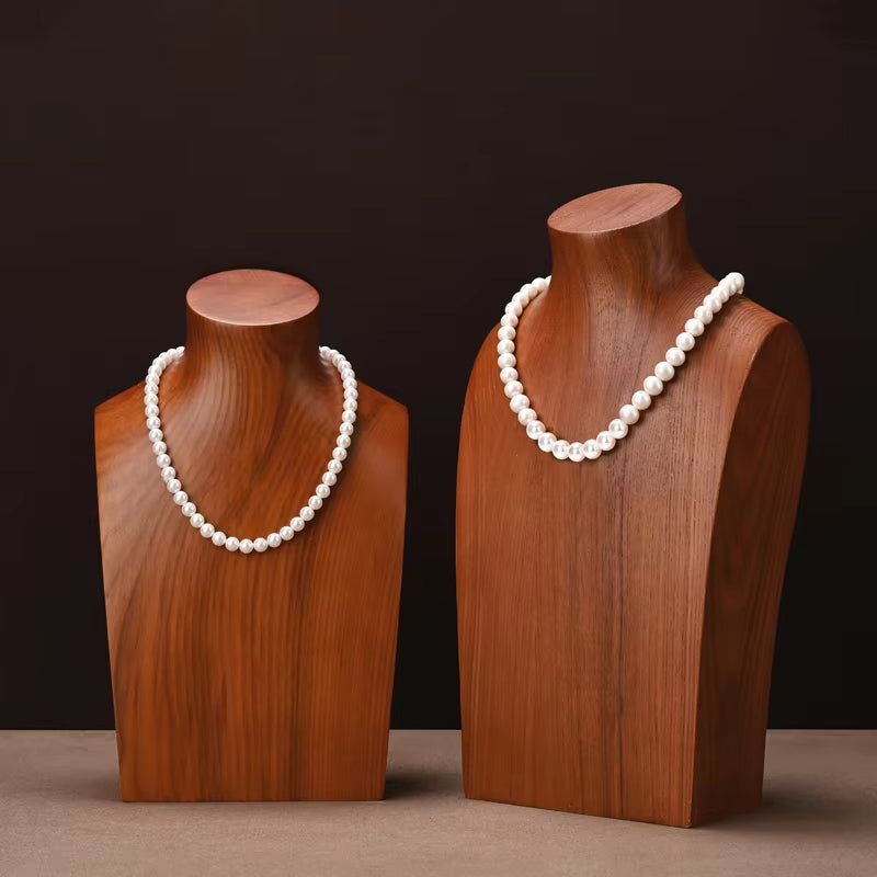 High quality log color wooden jewelry bust:SM238