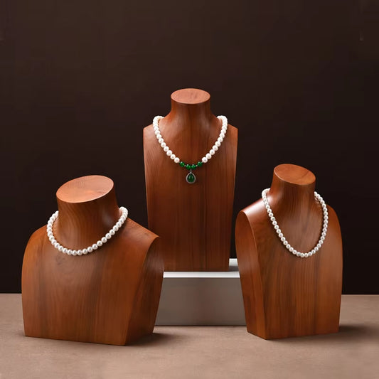 High quality log color wooden jewelry bust:SM238