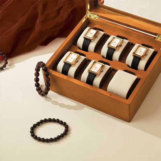Wooden Jewelry Box Watch Organizer Case Wristwatch Display Box X048
