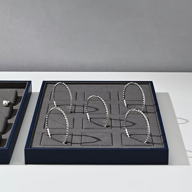High end leather and microfiber Jewelry Display Plate :P190