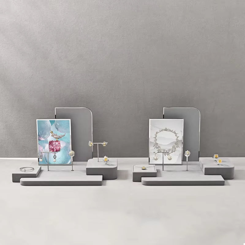Oirlv Gray Jewelry Display Props Ring Earring Jewelry Display Stand:TT445