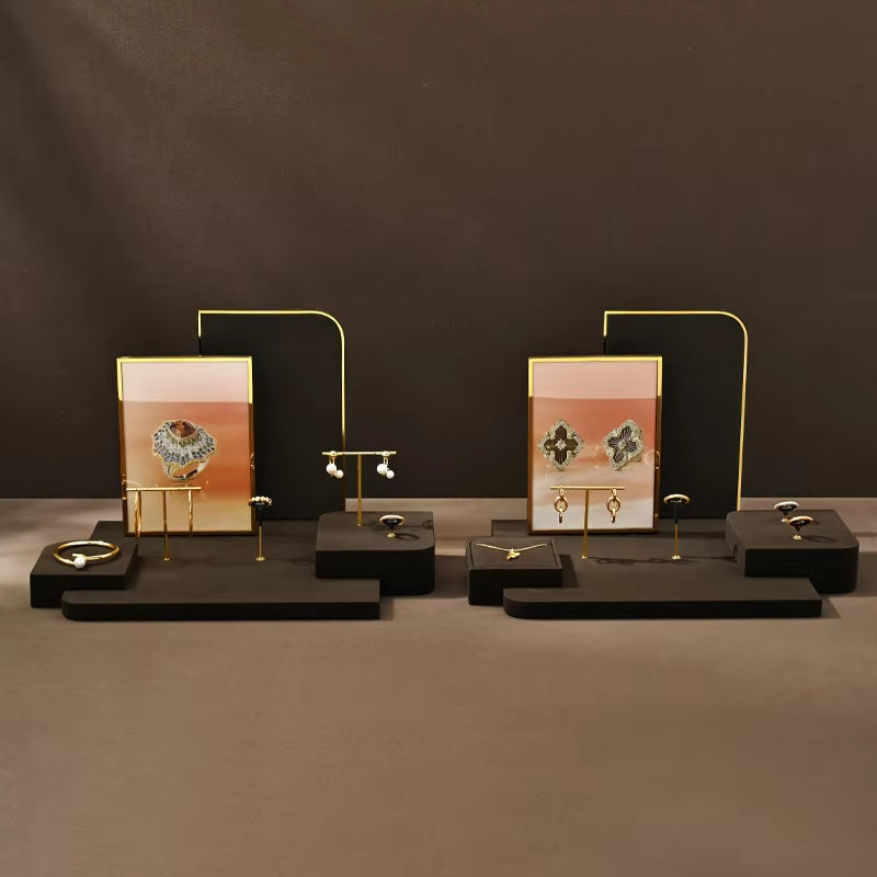 Oirlv Brown Jewelry Display Prop Shop Ring Earring Stand:TT444