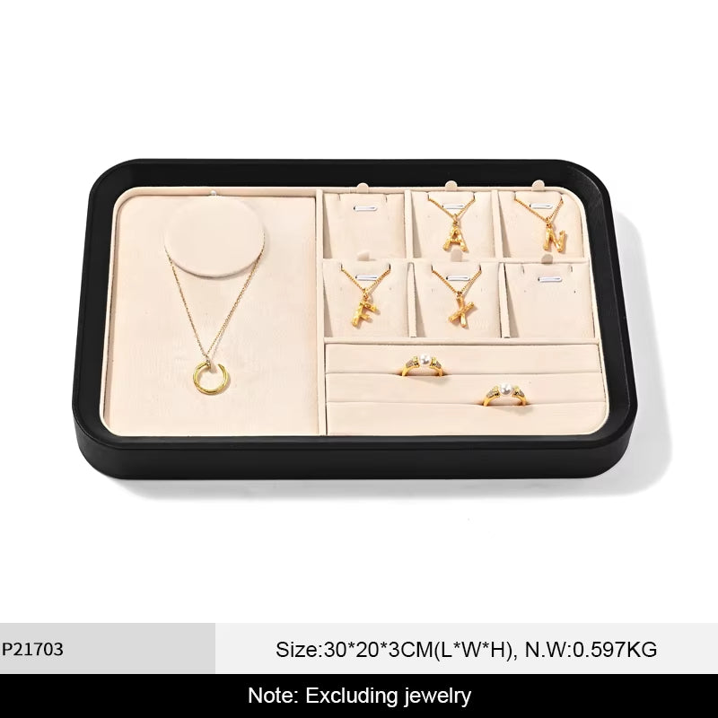 Oirlv Leather Jewelry Tray Jewelry Display PropsVelvet Jewelry:P216-P217