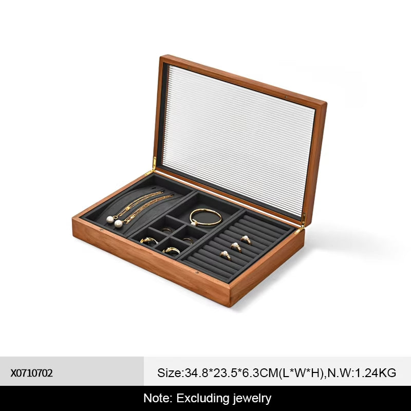 Oirlv Wooden Jewelry Box Organizer Ring Necklace Earring Bracelet Box: X071