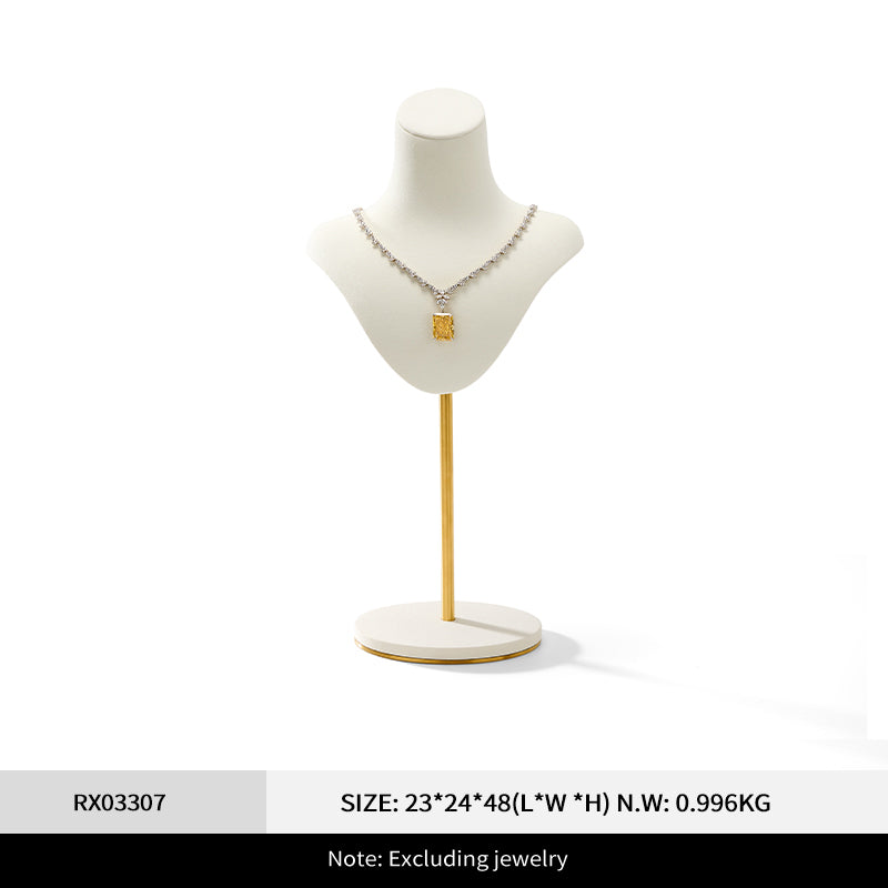 Metal PU Leather Necklace Bust Jewelry Display RX033