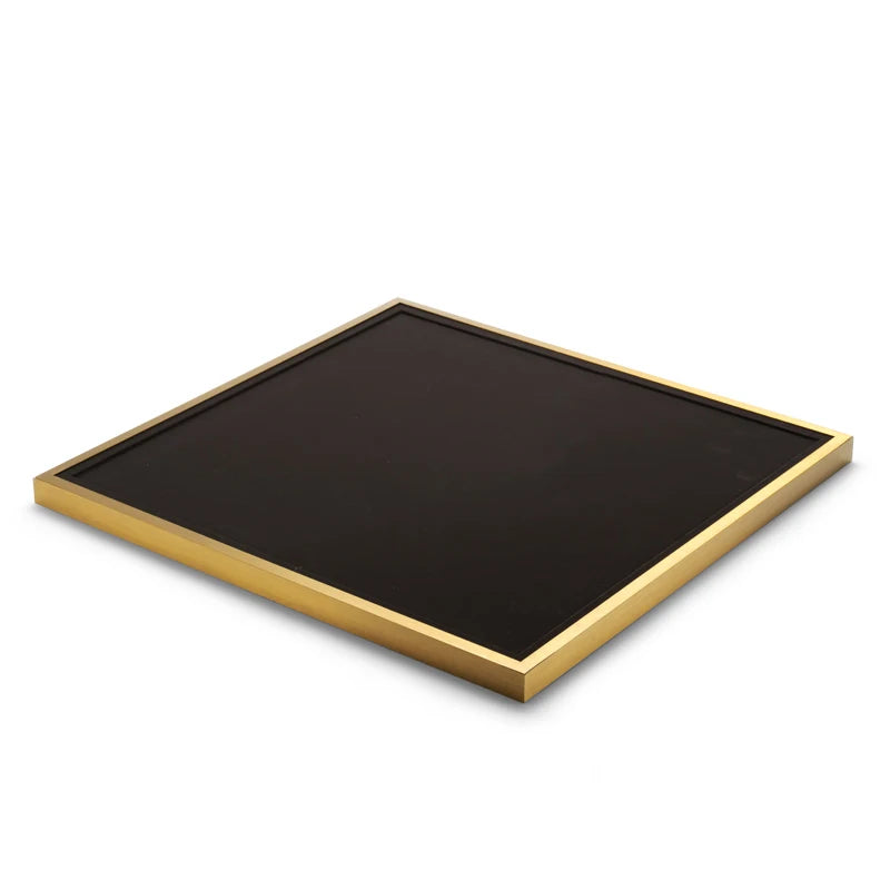 OIRLV Metal frame jewelry display set with black leather TT066