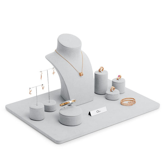 Gray Microfiber Jewelry Set TT106